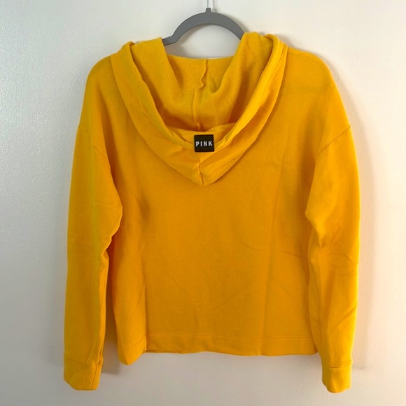 PINK Victoria’s Secret | Women’s Bright Yellow PINK Logo Pullover Hoodie XS - Picture 2 of 5